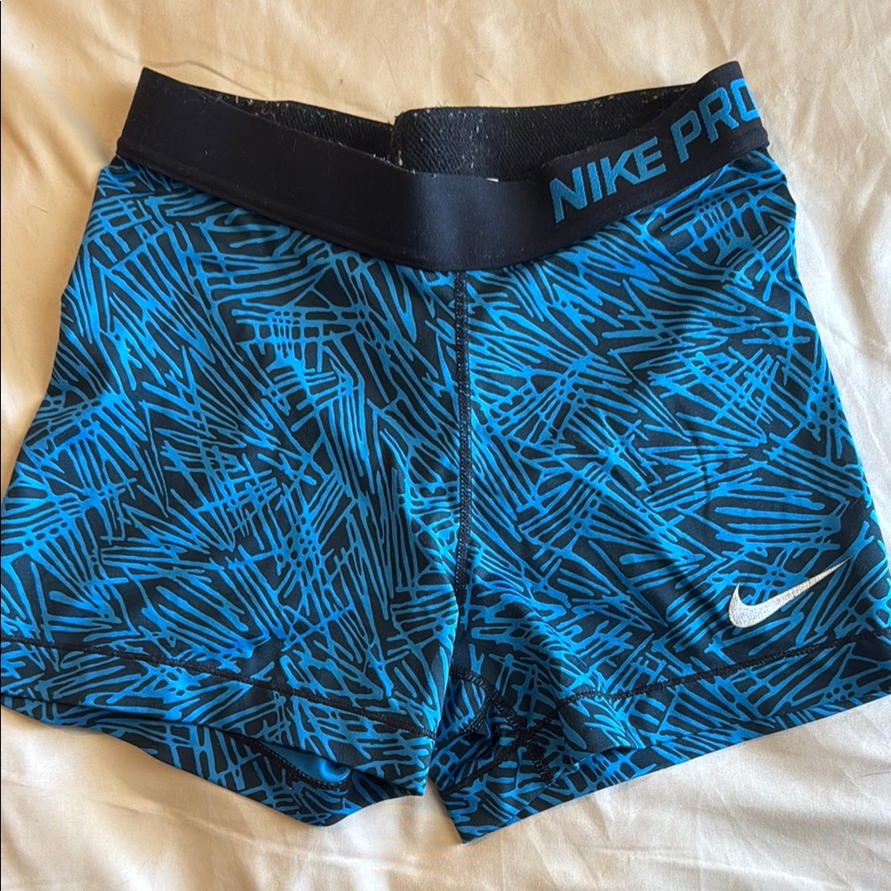 Nike Pro Black and Blue Shorts